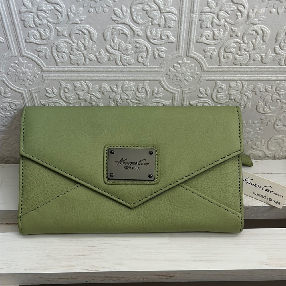 Kenneth Cole Green Leather Clutch